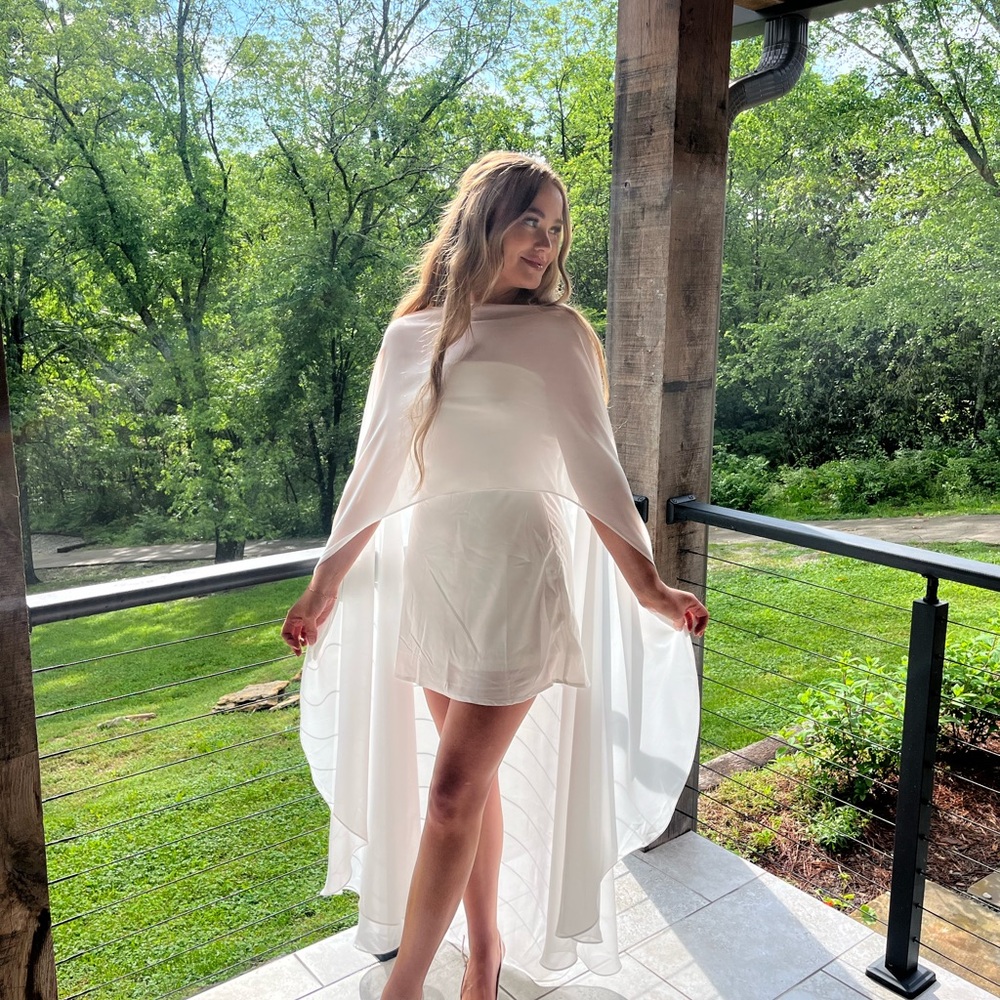 Elegant White Cape (cape only dress separate)